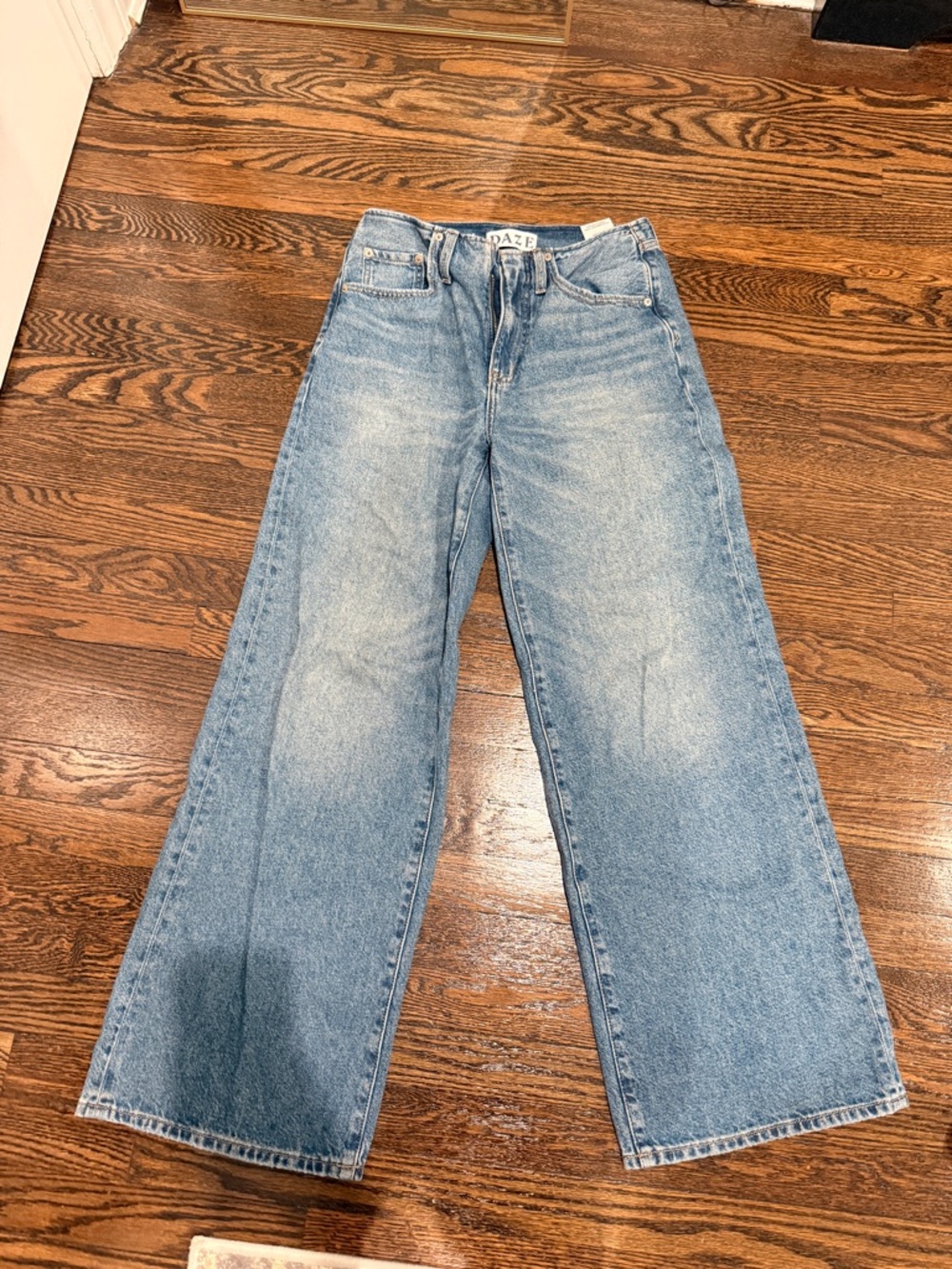 DAZE Light Blue Wide-Leg Jeans — High-Rise Flare